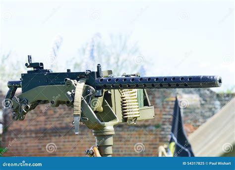 mounted machine gun stock image image  machine weapon