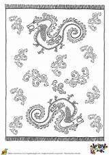 Tapis Chinois Dragons sketch template