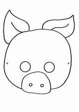 Mask Masks Pig Print Printable Craft Coloring Color Kids Animal sketch template