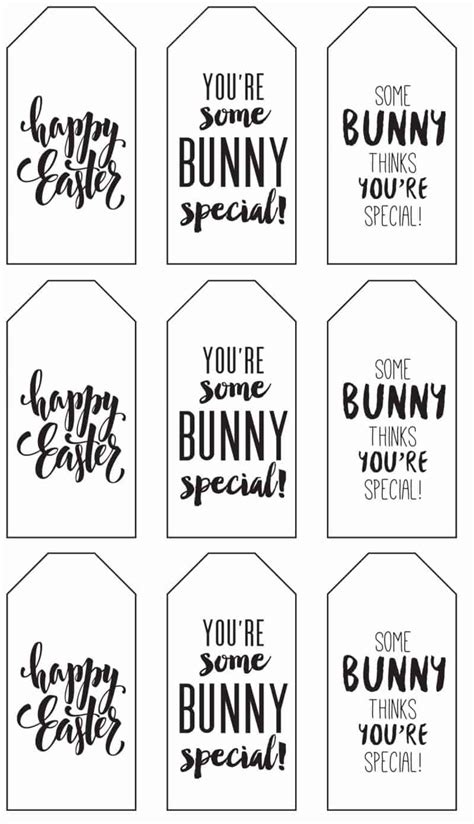 printable  easter gift tags  cute favors