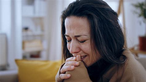 close   crying sad  depressed woman indoors mental health concept stock video footage