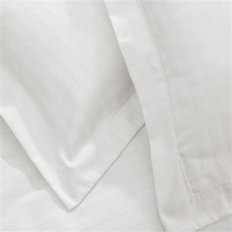Latina White Satin Stripe Mock Oxford Pillowcase