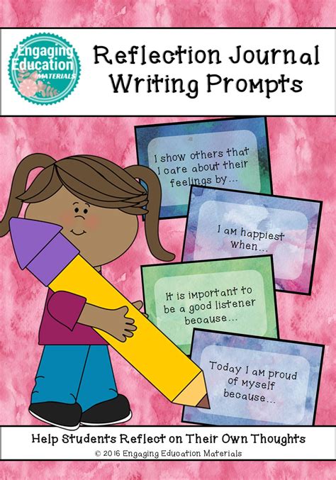 reflection journal writing prompts  guide students  write