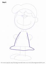 Lucy Peanuts Draw Step Movie Drawing Upper Outline Clothing Body sketch template