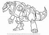 Transformers Grimlock Draw Drawing Step Cartoon Disguised Coloring Drawings Learn Getdrawings Paintingvalley sketch template