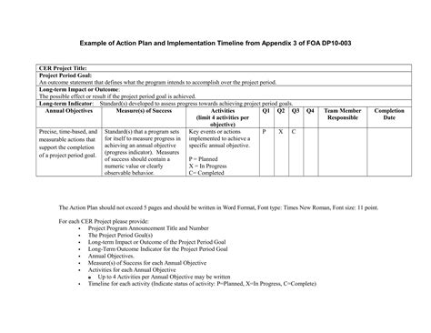 action plan sample implementation plan hq printable documents