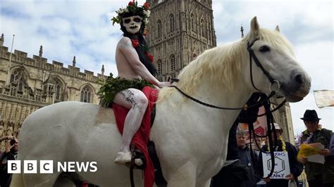 Lady Godiva In Naked Protest At Incinerator Plans Bbc News