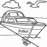 Boat Coloring Pages Police Printable sketch template
