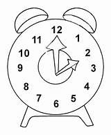 Clock Coloring Outline Pages Color sketch template