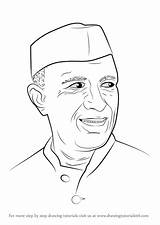 Nehru Jawaharlal Draw Drawing Step Outline Gandhi Drawings Politicians Tutorials Freedom Pencil Easy Fighters Indian Drawingtutorials101 Learn Getdrawings sketch template