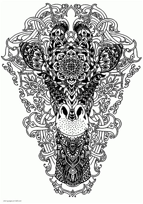 difficult giraffe coloring page coloring pages printablecom