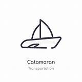 Catamaran Vector Outline Line Vectors Illustration Icon Isolated Dreamstime Illustrations Transportation Collection Drawings Stock sketch template