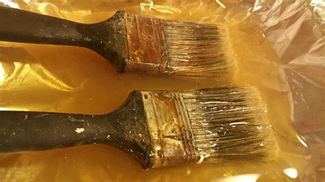 soften hard paint brushes