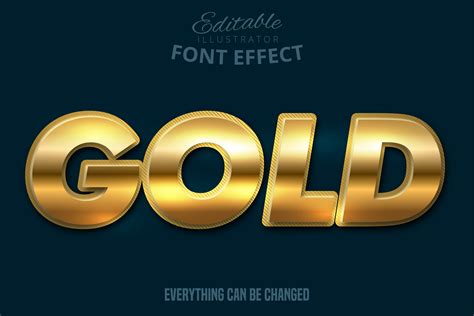 metallic bold gold text effect  vector art  vecteezy