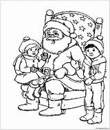 Santa Kids Christmas Pages Coloring Color Online Printable Holidays Coloringpagesonly sketch template