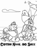 Smee Hook Captain Coloring Jake Neverland Pirates sketch template