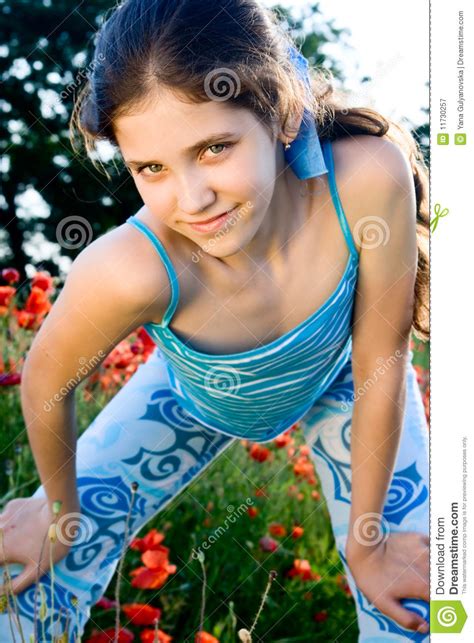 portrait teen girl with poppy stock image image of fresh nose 11730257