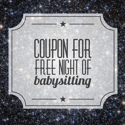 printable coupons  babysitting  gift  babysitting