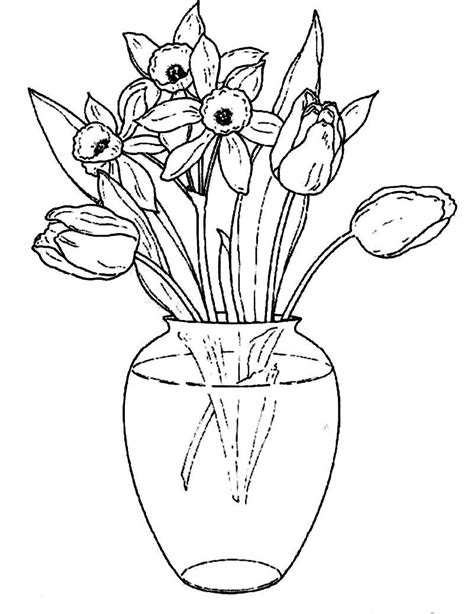 draw  vase  flowers   draw easy