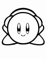 Kirby Coloring Pages Headphones Mario Printable Color Clipart Mike Smiling His Super Print Bomb Ya Kids Right Back Meta Knight sketch template