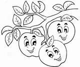 Frutas Manzanas Manzana sketch template