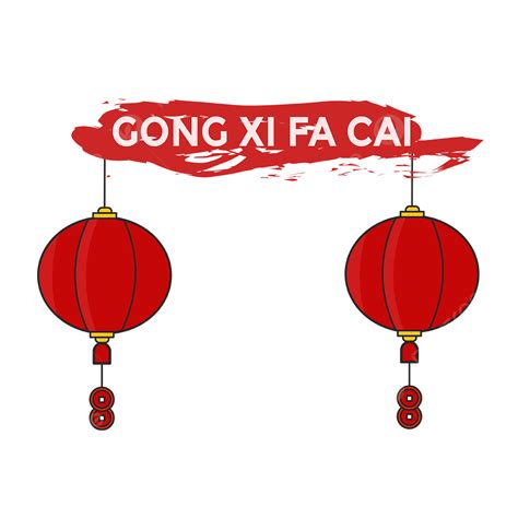xi vector png images gong xi fa cai  red lampion chinese  year