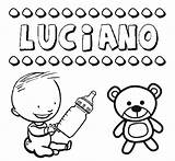 Luciano Colorear Nombres sketch template
