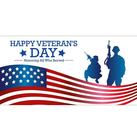 happy veterans day honoring   served military day decor banner