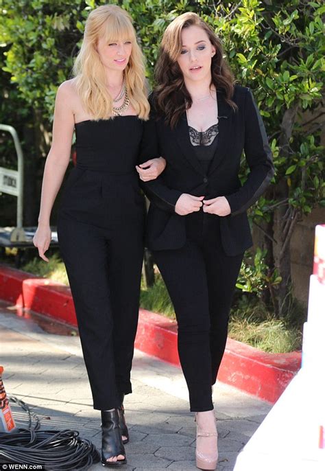 broke girls star kat dennings    star beth behrs promote  show  extra daily