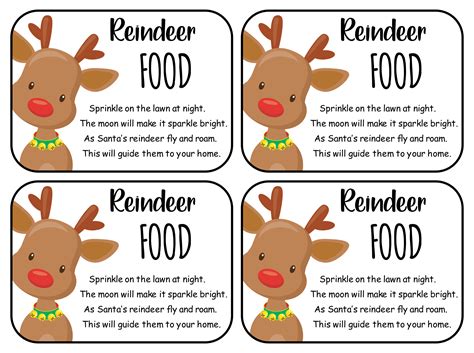 images  reindeer food poem printable labels reindeer food