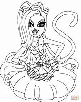Monster High Coloring Pages Catty Noir Clawdeen Wolf Printable Colouring Para Colorear Drawing Color Kids Book Dolls Valentine Printables Girls sketch template