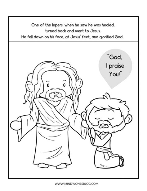 jesus heals  lepers coloring pages
