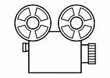 Film Coloring Projector Camera Movie Drawing Outline Old Cartoon Silhouette Clip Transparent Pages Cinema Member Clipart Tickets Large Edupics Become sketch template
