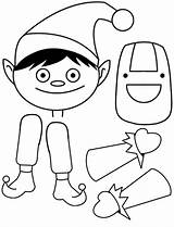 Elf Christmas Printable Cut Crafts Coloring Paper Kids Craft Paste Template Games Pages Doll Elves Body Print Make Templates Activities sketch template