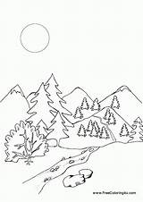 Coloring Mountains Rocky Pages Comments Coloringhome sketch template