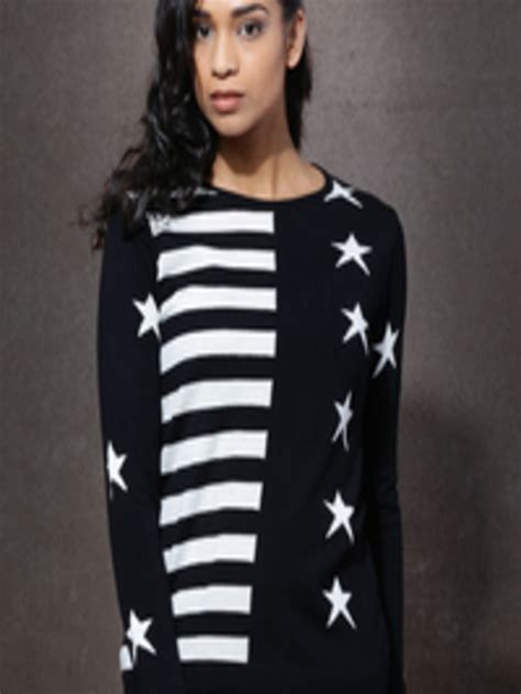 buy roadster black white striped sweater sweaters  women