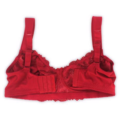 New Vogue Red Extra Plus Size Floral Embroidery Sexy Bra For Women