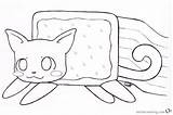 Cat Coloring Nyan Pages Printable Kitty Clipart Template sketch template