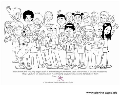 multicultural  colouring page  kids  students diversity