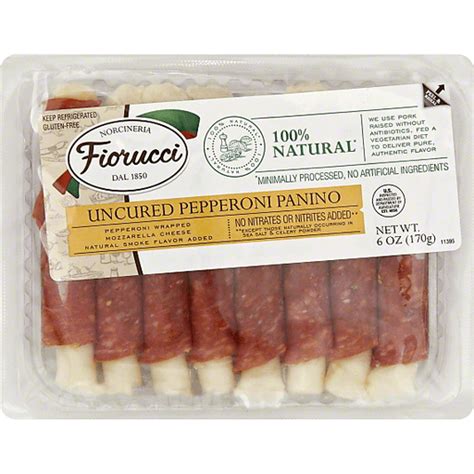 fiorucci panino uncured pepperoni wrapped mozzarella cheese  oz pack shop pruetts food