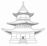 Pagoda Escuela Castillo Haz Clic sketch template