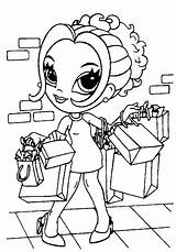 Coloring Drawing Kids Bratz Doll Shopping Printable Blogthis Email Twitter Gif sketch template
