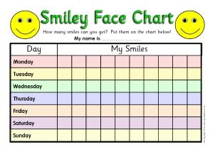 daily smiley face behavior chart joanamtfjoana