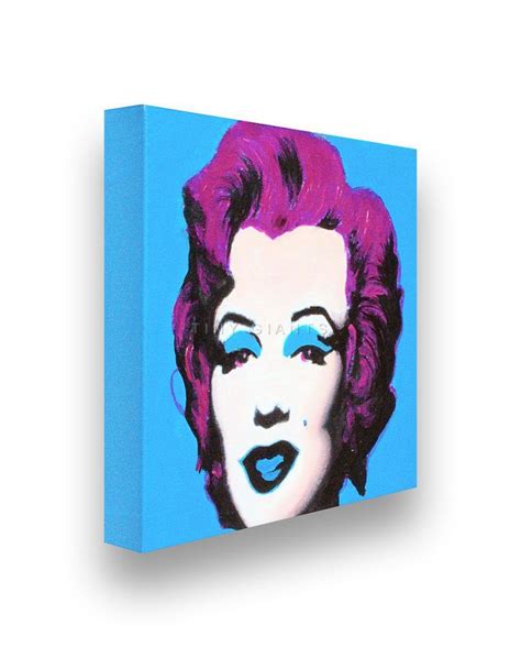Andy Warhol Marilyn Monroe Stretch Canves Art Print And Painted 9x8 Blue