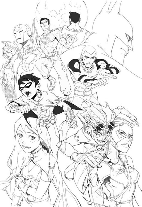 young justice league picture coloring page netart