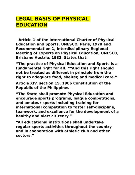 legal basis  physical education legal basis  physical education