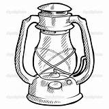 Lantern Camping Sketch Coloring Retro Lanterns Old Fashioned Illustration Vector Template Drawings Colouring Pages Cartoon Kerosene Suitable Doodle Format Web sketch template