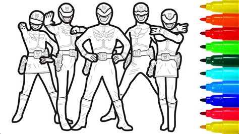 power rangers megaforce coloring pages youtube