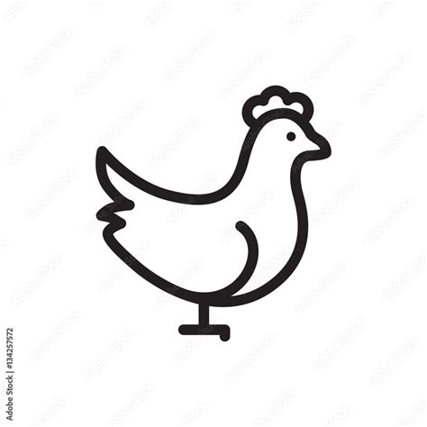 chicken icon illustration stock vector adobe stock