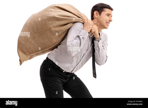 man carrying sack     res stock photography  images alamy